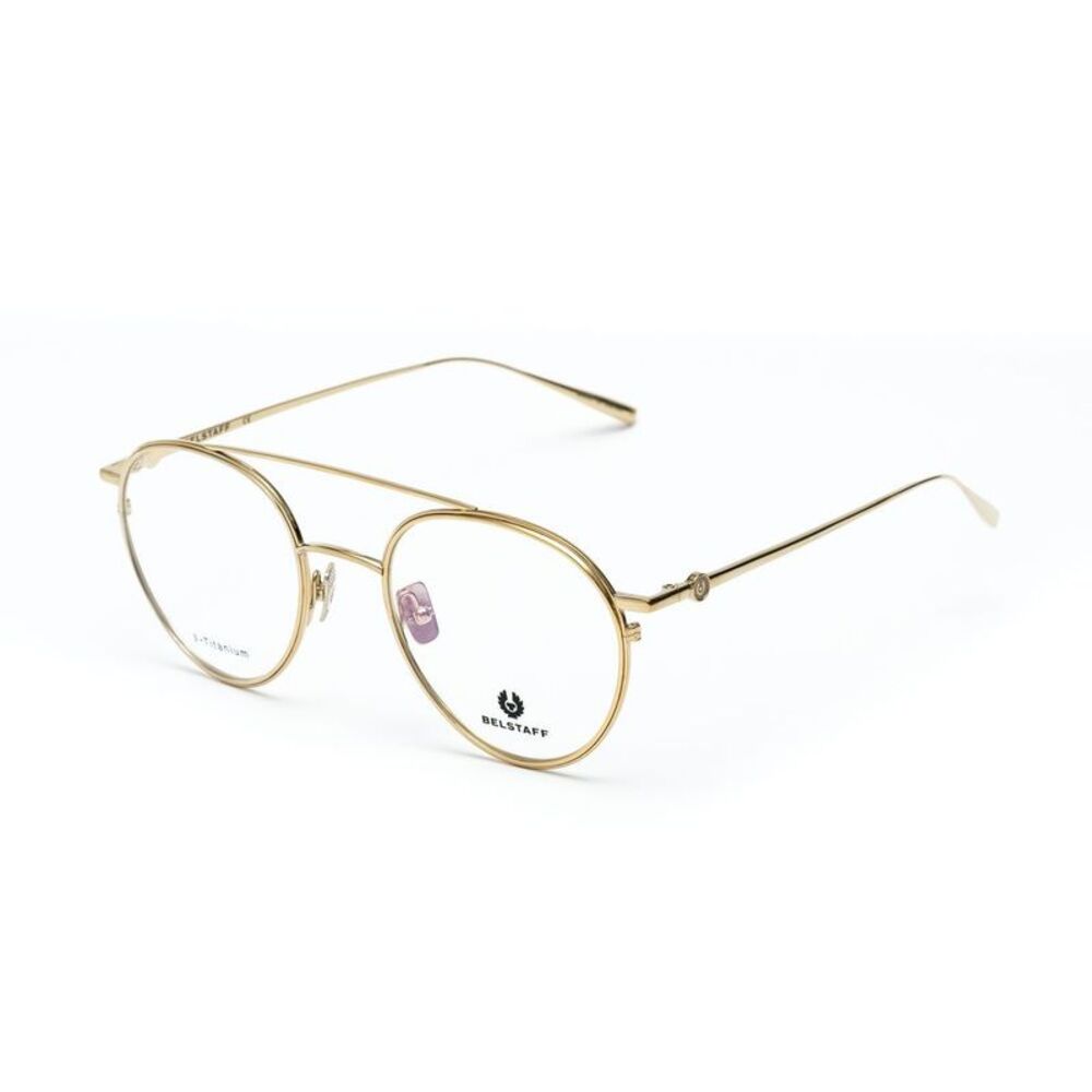 Belstaff Jagged Titanium Round Eyeglasses Women Gold Frames